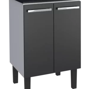 Gabinete Em Aço Com Tanque Vênus Preto 60x50 Cozimax