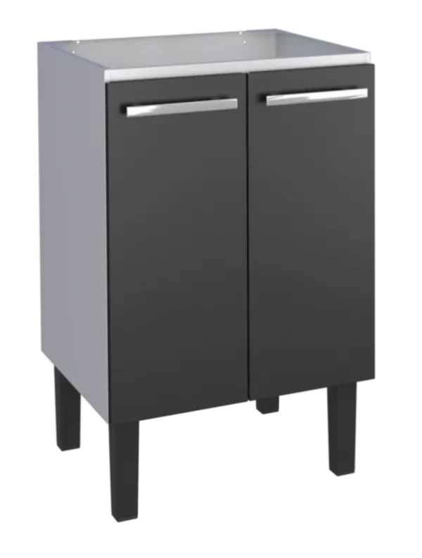 Gabinete Em Aço Com Tanque Vênus Preto 60x50 Cozimax - Imagem 2
