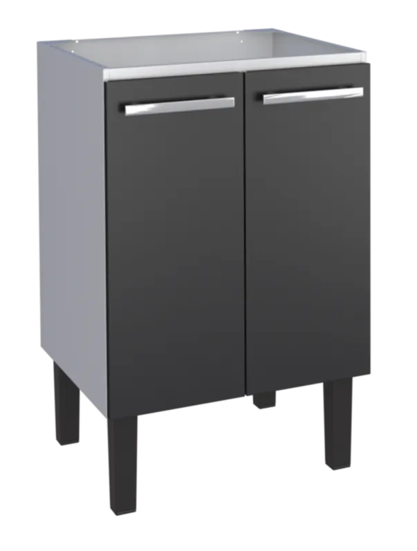 Gabinete Em Aço Com Tanque Vênus Preto 60x50 Cozimax - Imagem 2